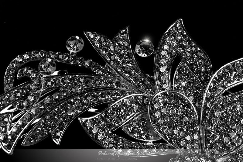 Brook Art Deco Ribbon Hair Comb | Crystal - Beloved Sparkles