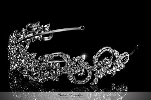 Jorgina Swirl Romance Silver Headband | Swarovski Crystal - Beloved Sparkles
 - 2