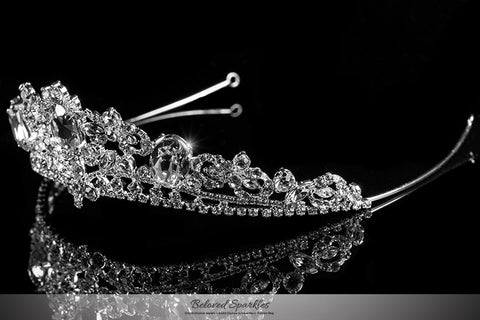 Devora Royal Silver Statement Tiara | Swarovski Crystal - Beloved Sparkles
 - 2
