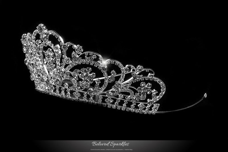 Lorelei Royal Statement Silver Tiara | Swarovski Crystal - Beloved Sparkles
 - 2