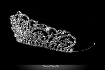 Lorelei Royal Statement Silver Tiara | Swarovski Crystal - Beloved Sparkles
 - 2