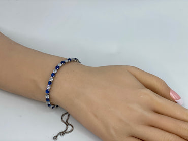 Beth 4mm Sapphire CZ Silver Tennis Bolo Bracelet | 10ct