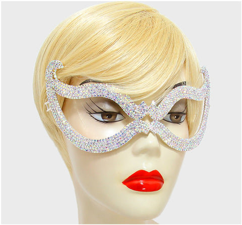 Bijou Romantic Cat Eye Masquerade Mask | Silver | Crystal - Beloved Sparkles
 - 2