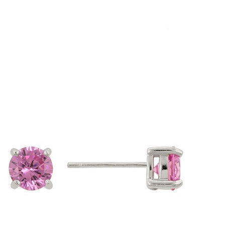 Blossom Pink Round Stud Earrings – 6.25mm | 0.95ct | Sterling Silver
