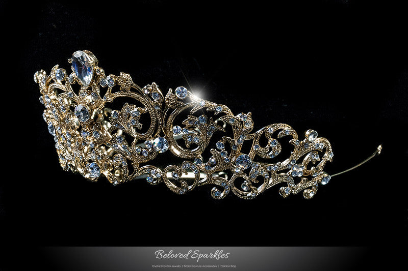 Matilda Victorian Romantic Gold Tiara | Swarovski Crystal - Beloved Sparkles
 - 2