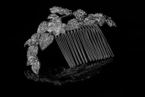Nikki Art Deco Flower Hair Comb | Swarovski Crystal - Beloved Sparkles
 - 2