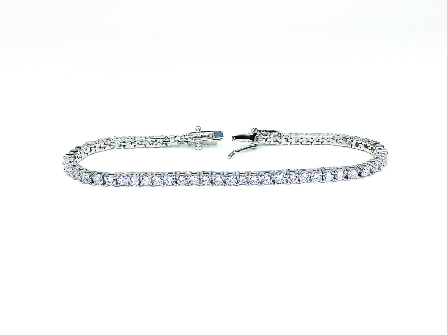 Cassidy 3mm Round CZ Tennis Bracelet – 7in | 10ct