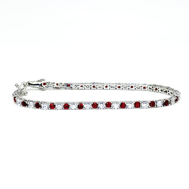 Cassidy 3mm Ruby Round Tennis Bracelet – 7in | 10ct