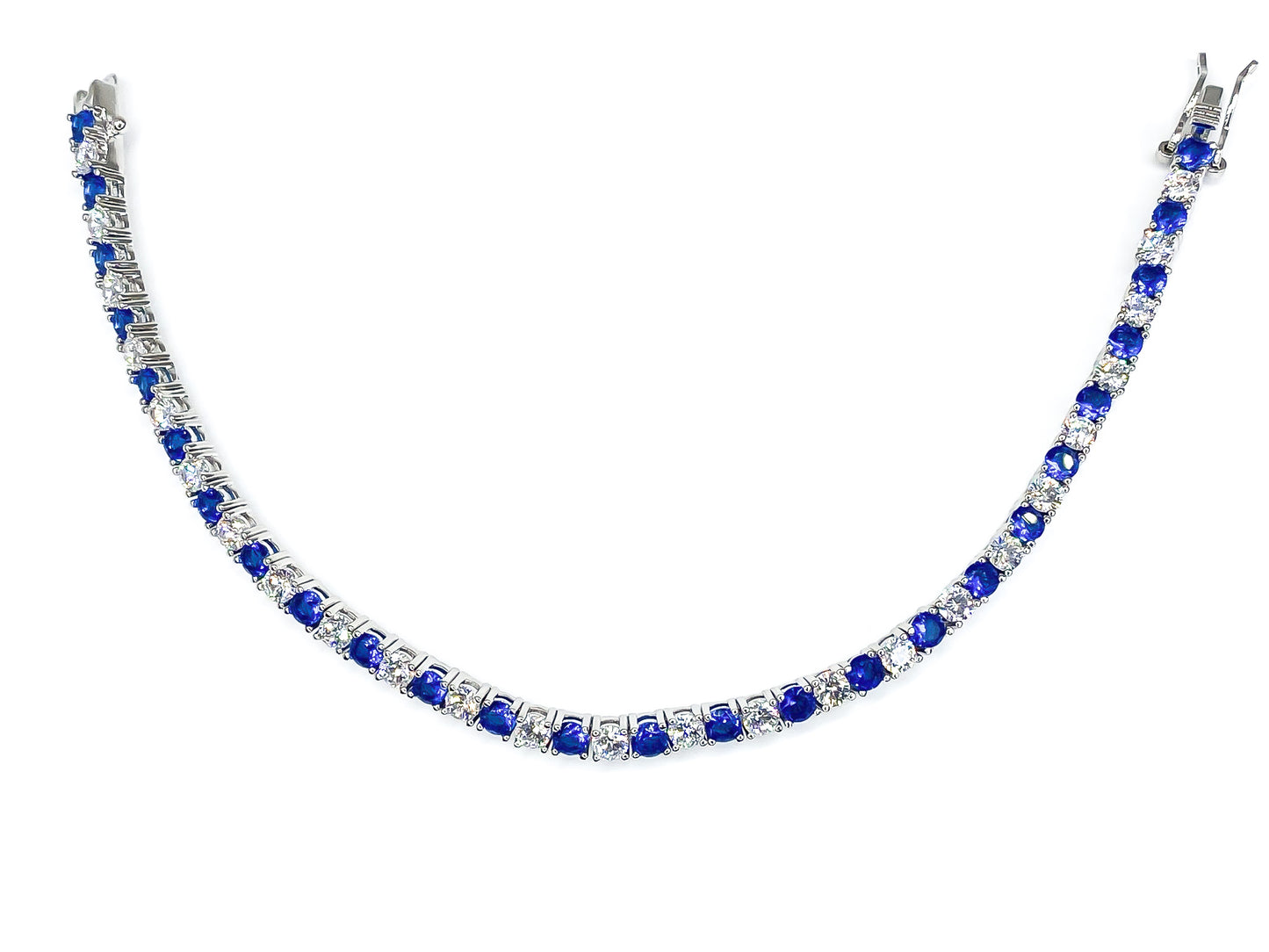 Cassidy 3mm Sapphire Round Tennis Bracelet - 7in | 10ct