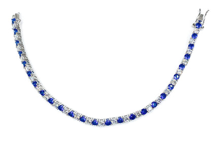 Cassidy 3mm Sapphire Round Tennis Bracelet - 7in | 10ct