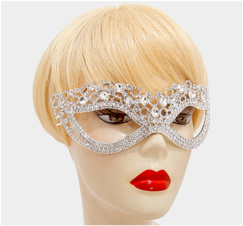 Chilati Circle Cluster Masquerade Mask | Silver | Crystal - Beloved Sparkles
 - 2