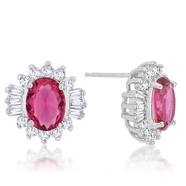 Chrisalee Vintage Ruby Halo Earrings
