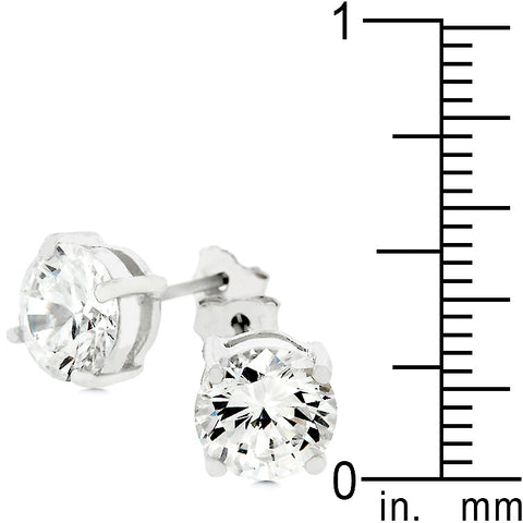Christa Round Cut Stud Earrings – 6mm  | 0.84ct | Sterling Silver
