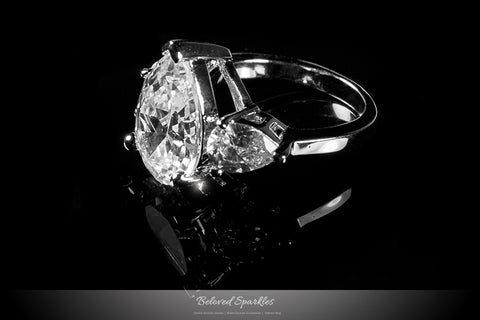 Delilah 6ct Pear Three Stone Engagement Ring | 7.5ct