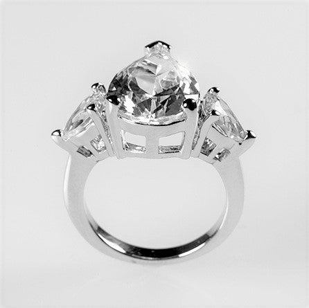 Delilah 6ct Pear Three Stone Engagement Ring | 7.5ct