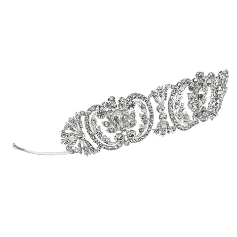 Emilia Vintage Crystal Silver Tiara