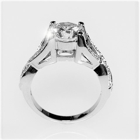 Fiora Brillant Round CZ Twist Engagement Ring  | 4.5ct