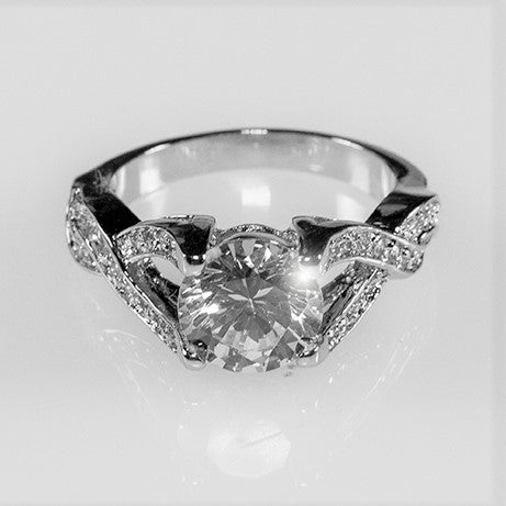 Fiora Brillant Round CZ Twist Engagement Ring  | 4.5ct