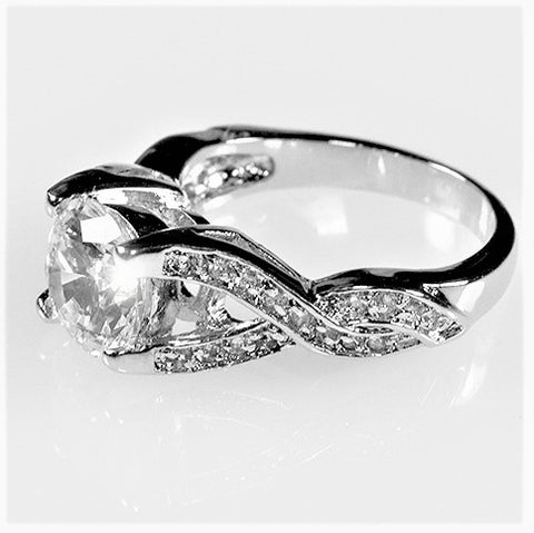 Fiora Brillant Round CZ Twist Engagement Ring  | 4.5ct