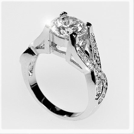 Fiora Brillant Round CZ Twist Engagement Ring  | 4.5ct