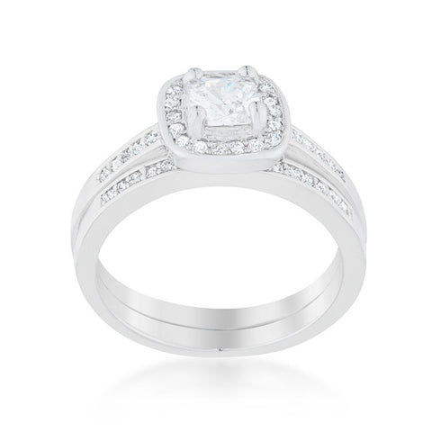 Grable Cushion Cut  Engagement and Wedding Ring Set | 2 Carat | Cubic Zirconia - Beloved Sparkles