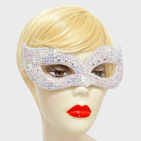 Ivanna Multi Color Cluster Cat Eye Statement Masquerade Mask | Crystal - Beloved Sparkles
 - 2