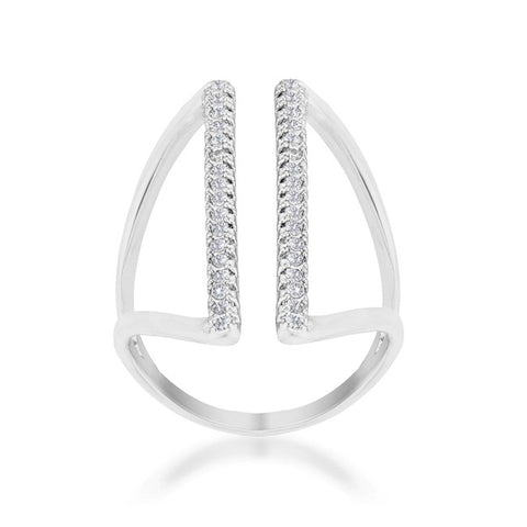 Jena Delicate Parallel Fashion Cocktail Ring | .8 Carat |Cubic Zirconia - Beloved Sparkles
 - 2