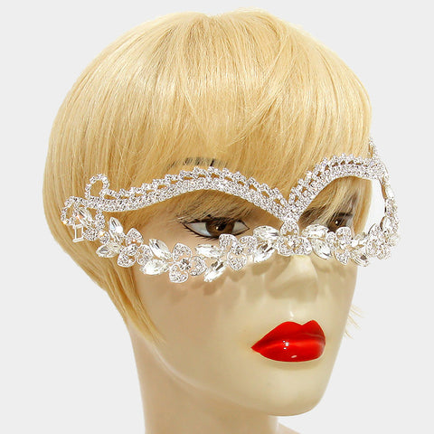 Katrice Art Deco Cluster Statement Masquerade Mask | Crystal - Beloved Sparkles
 - 2