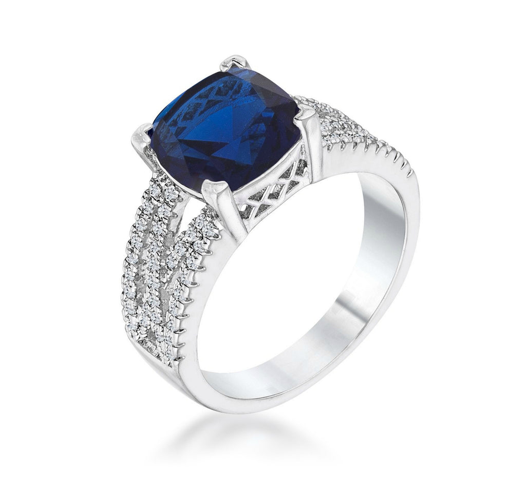 Leeza 3ct Cushion Sapphire Elegant Criss-Cross Engagement Ring | 3.8ct