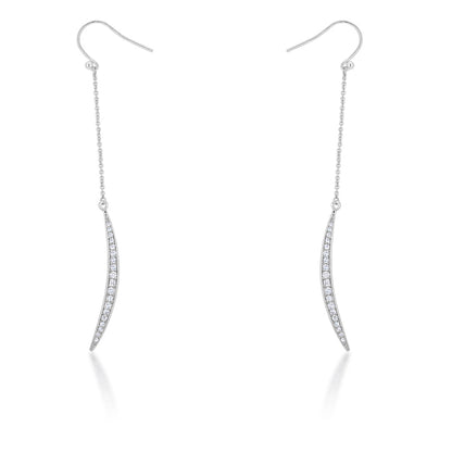 Luna Delicate Moon Drop Silver Earrings | 0.5ct