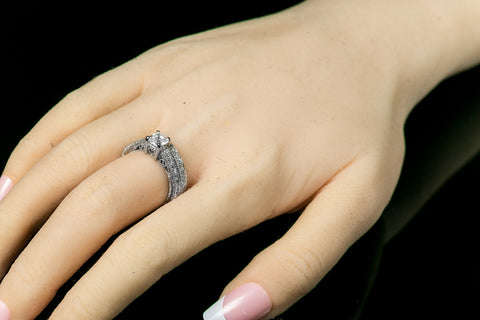 Lupe .5ct Princess Filigree Bridal Ring Set | 2ct
