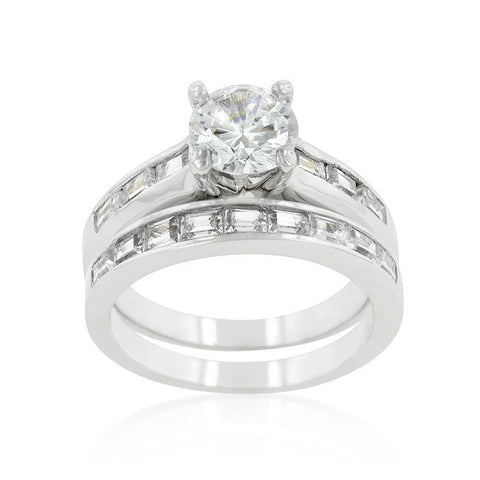 Mary 1.5ct Round CZ Engagement Ring Set | 2.8ct