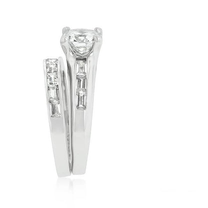 Mary 1.5ct Round CZ Engagement Ring Set | 2.8ct