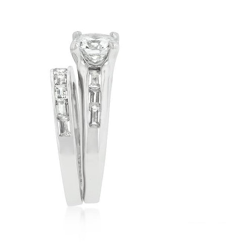 Mary 1.5ct Round CZ Engagement Ring Set | 2.8ct