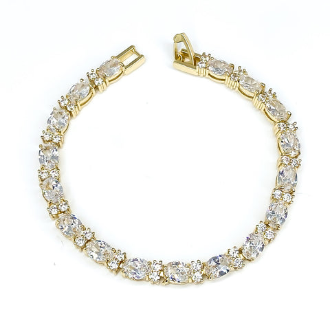 Melanie 7mm Oval CZ GoldTennis Bracelet