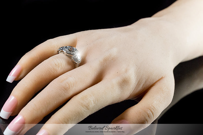 Nikki 2ct Round Tri-Stone CZ Engagement Ring | 7ct