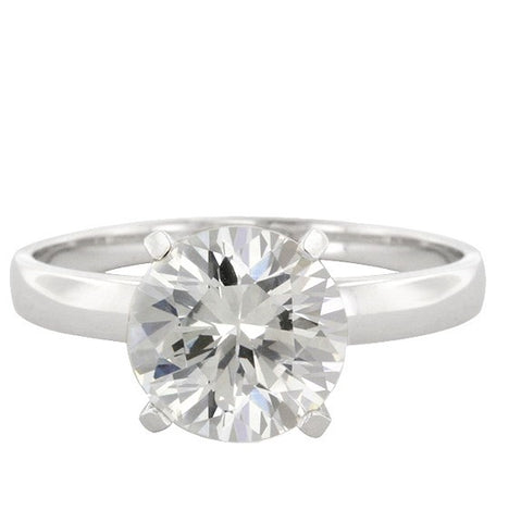 Odelia Timeless 10mm Round Solitaire Engagement Ring | 3.5ct | Sterling Silver