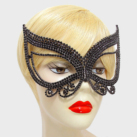 Pirene Exquisite Butterfly Masquerade Mask | Black | Crystal - Beloved Sparkles
 - 2