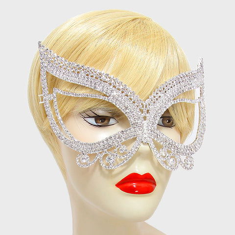 Pirene Exquisite Butterfly Masquerade Mask | Silver | Crystal - Beloved Sparkles
 - 2
