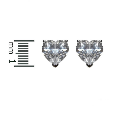 Presley Heart Cut Stud Earrings – 10mm | 2.5ct