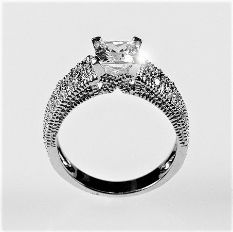 Rana 0.8ct Princess Solitaire Filigree Engagement Ring | 1.5ct