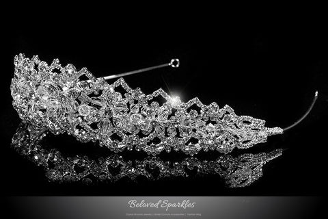 Lara Victorian Art Deco Silver Tiara | Swarovski Crystal - Beloved Sparkles
 - 2