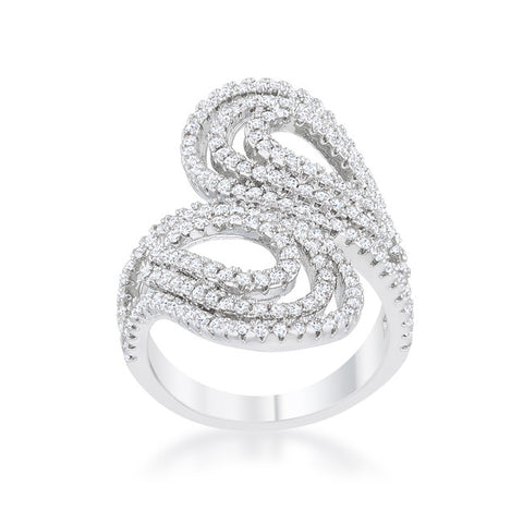 Serina Pave Circle Contemporary Fashion Cocktail Ring | 1.8 Carat | Cubic Zirconia - Beloved Sparkles
 - 3