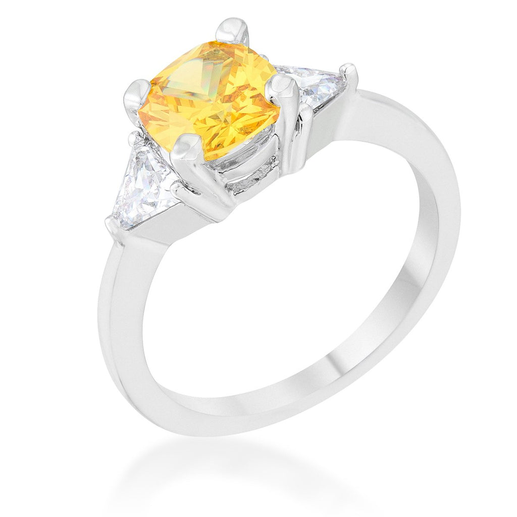 Shonda Three Stone Canary Yellow Ring | 2.8ct