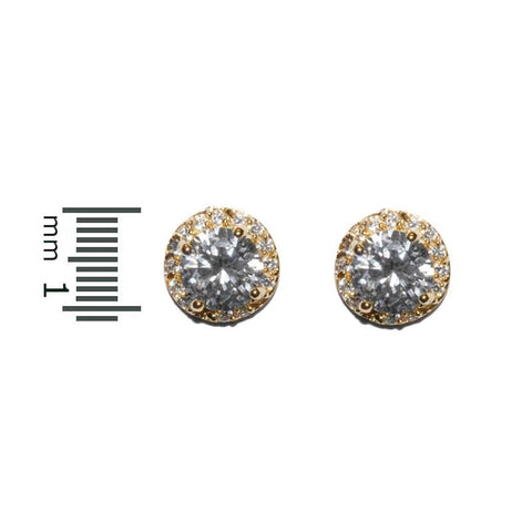 Starla 8mm Clear Round Halo Stud Earrings | 3.5ct