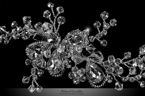 Helen Floral Spray Hair Clip | Swarovski Crystal - Beloved Sparkles
 - 2