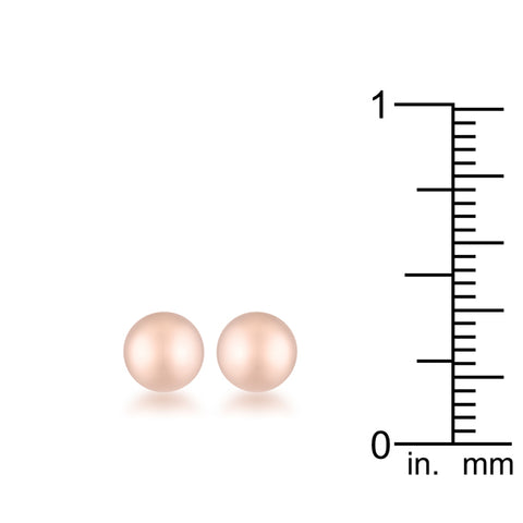 Tina Rose Gold Sphere Stud Earrings - 6mm | Stainless Steel