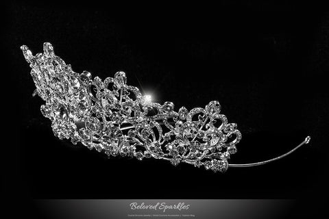 Lorelei Royal Statement Silver Tiara | Swarovski Crystal - Beloved Sparkles
 - 2