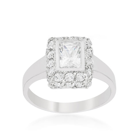 Weslia Radiant  Halo Bezel Engagement Ring | 1.9 Carat | Cubic Zirconia - Beloved Sparkles
 - 2