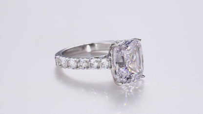 Esmeralda 12x10mm Cushion CZ Engagement Ring | 6.8ct | 925 Sterling Silver